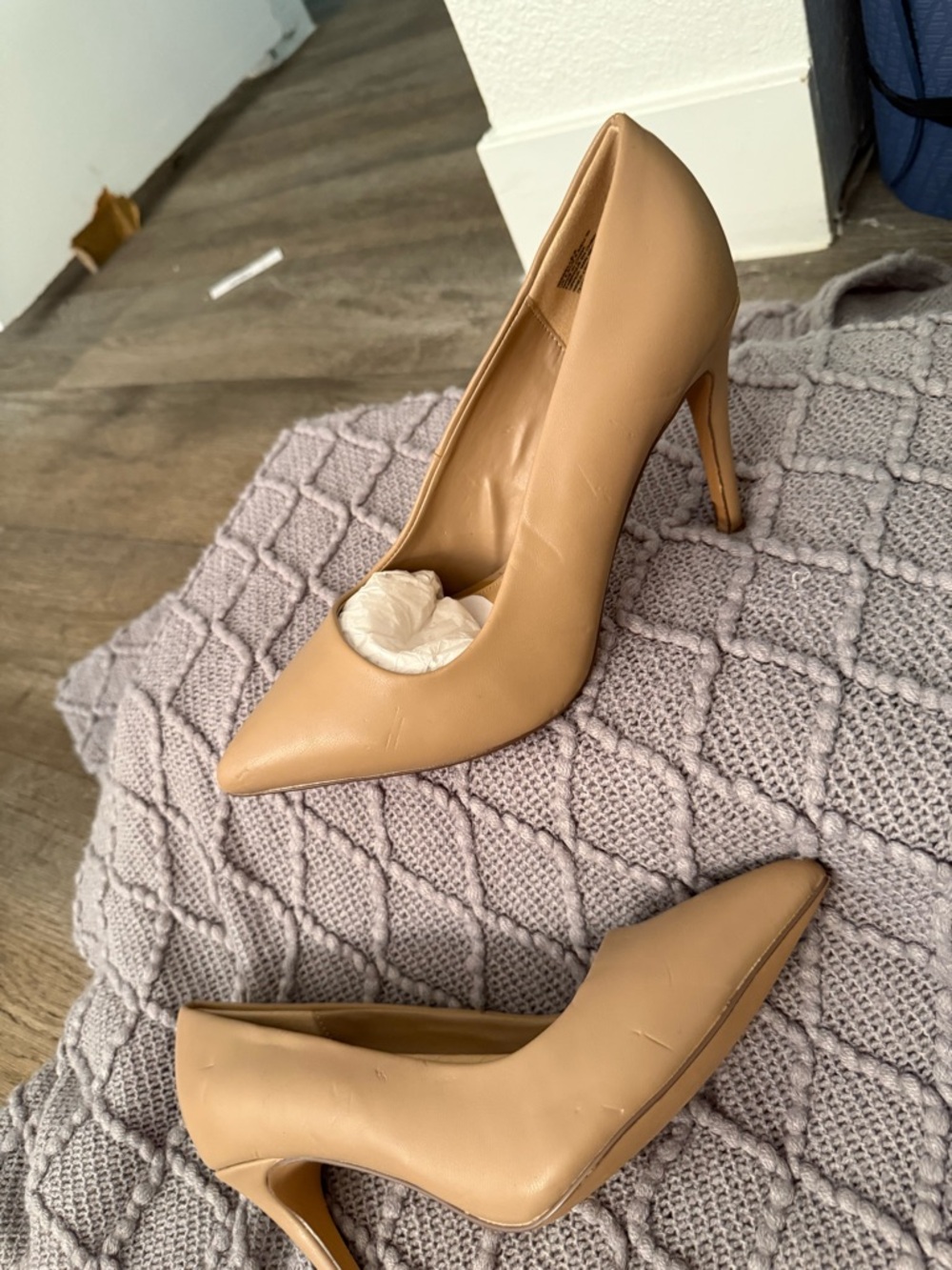 JustFab Nude Pointed-Toe Stiletto Pumps